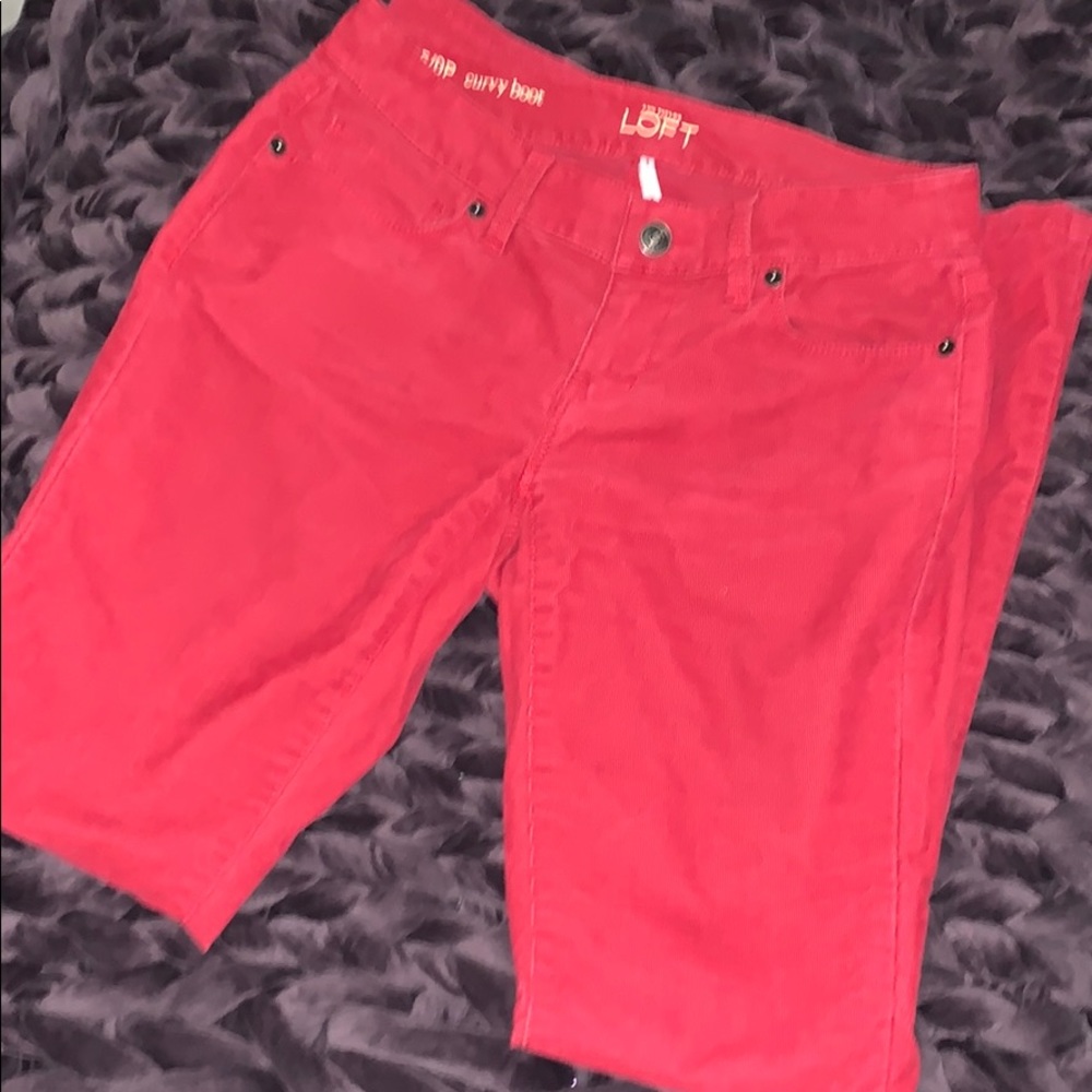 Cherry red corduroy boot cut pants - Picture 2 of 4